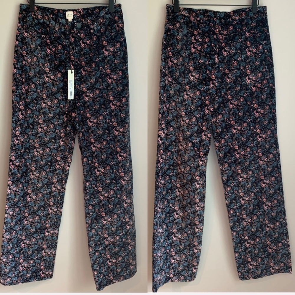 NWT Rebecca Taylor Lisette Velvet Floral Pant